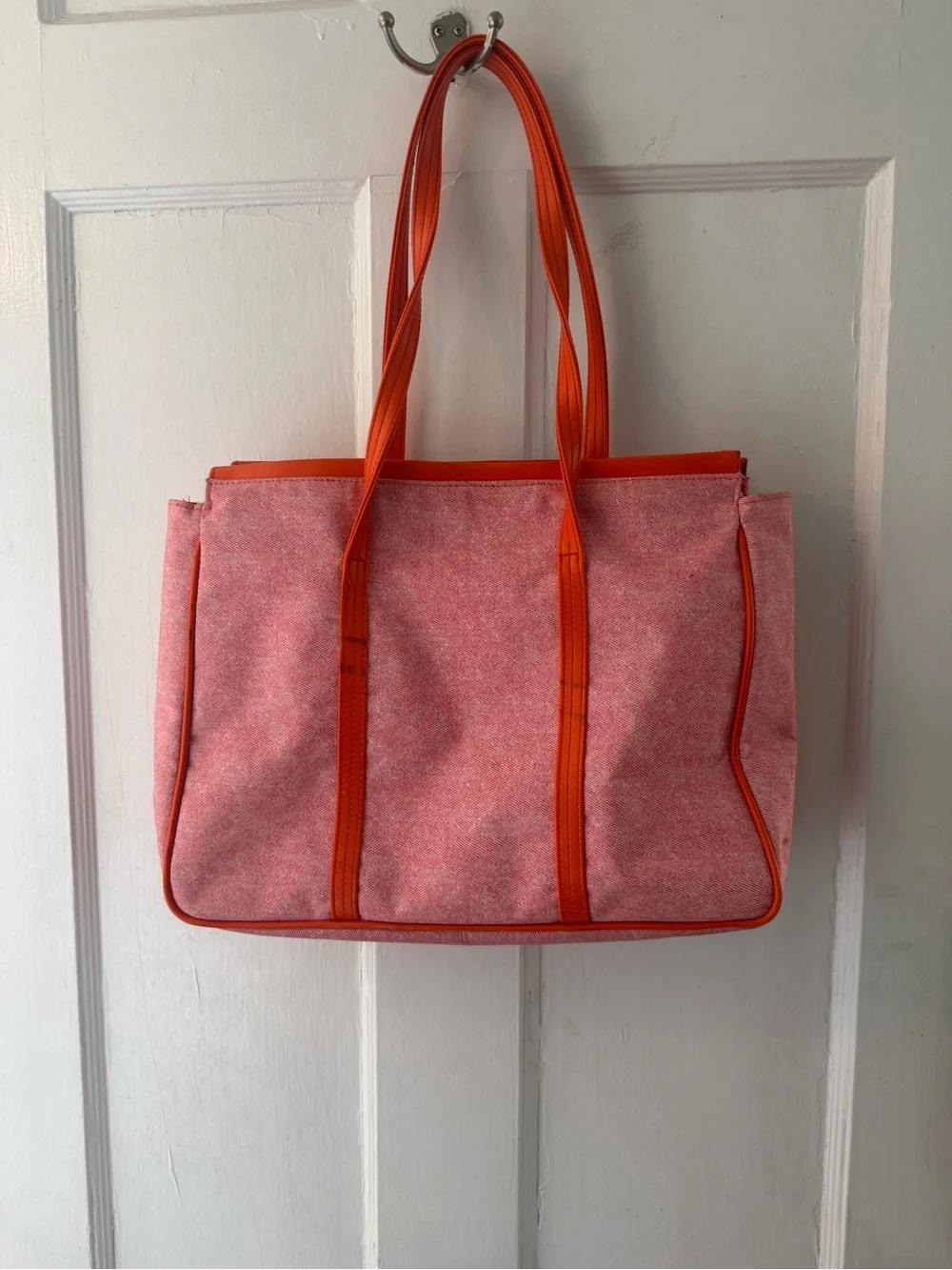 Vintage Clinique Pink & Orange Tote Bag